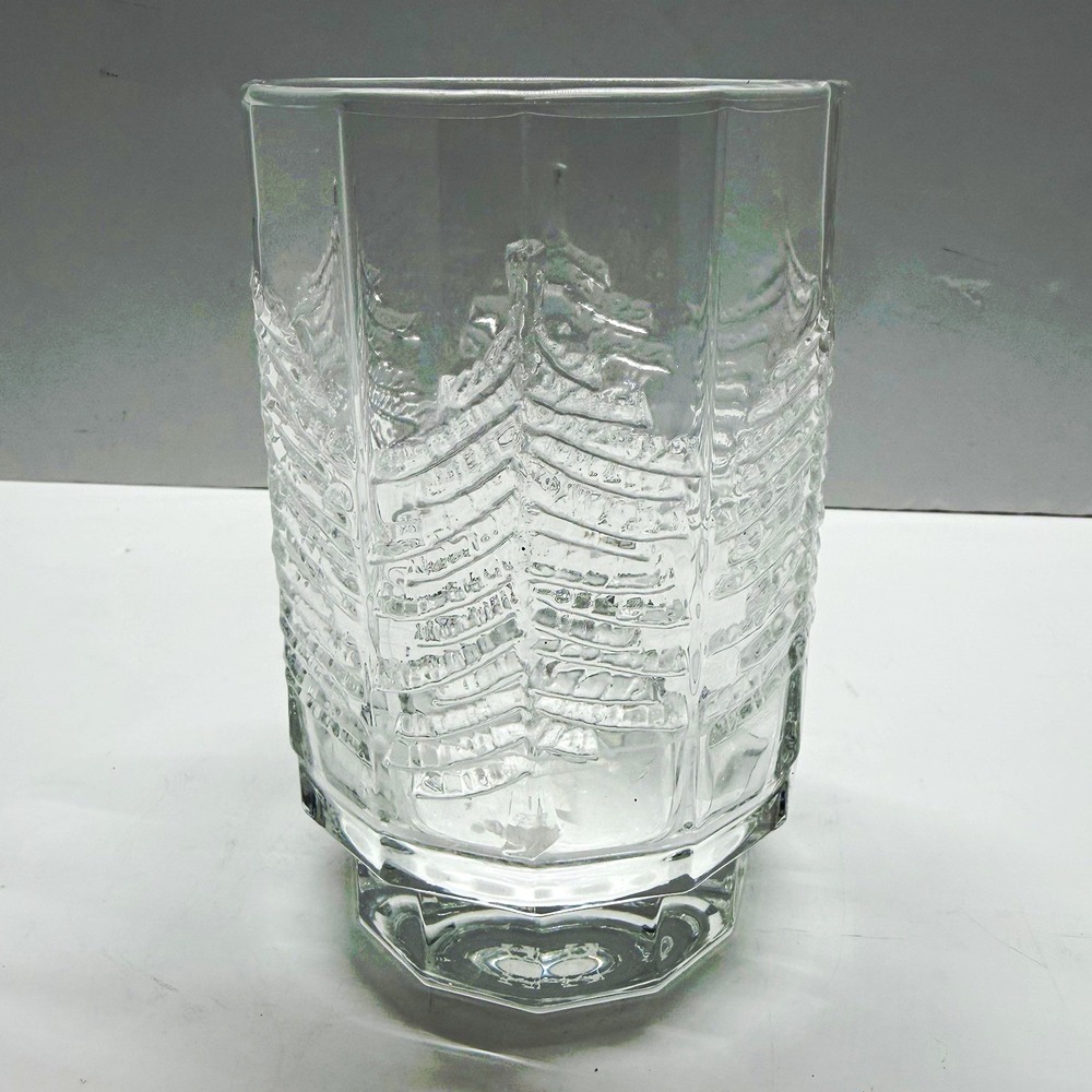 VTG Iittala Kuusi Clear Glass Vase 6in Finland Spruce Pine Tree MCM Vennola